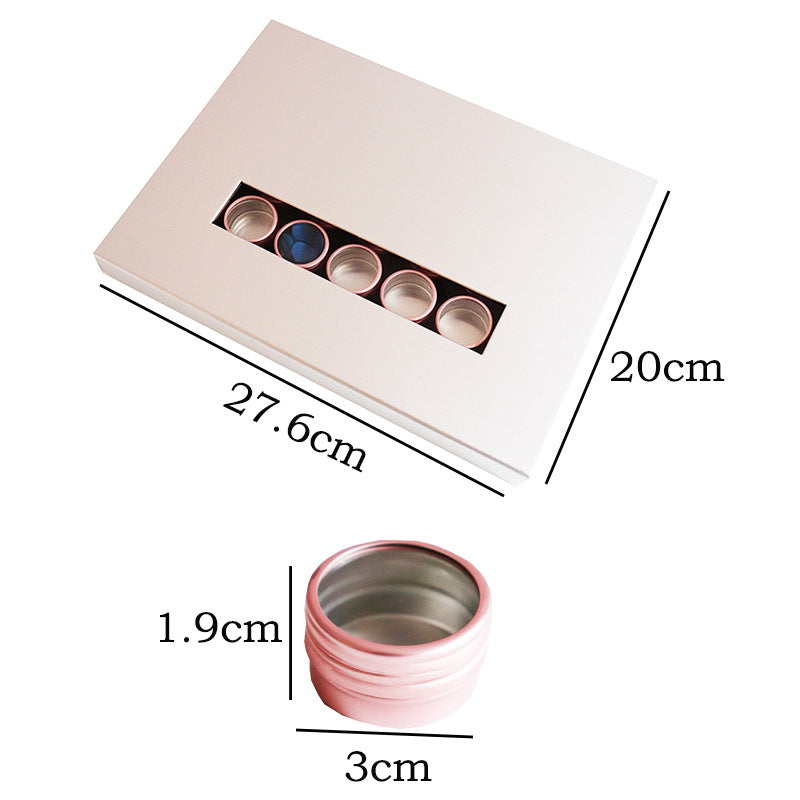 Ensemble d'outils à ongles en or nacré pour fenêtre transparente en aluminium avec coque de rangement indépendante