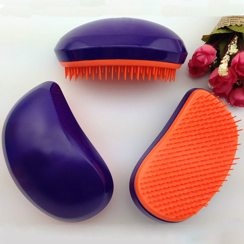 Brosses et peignes à cheveux lisses en plastique portables pour coiffure et massage