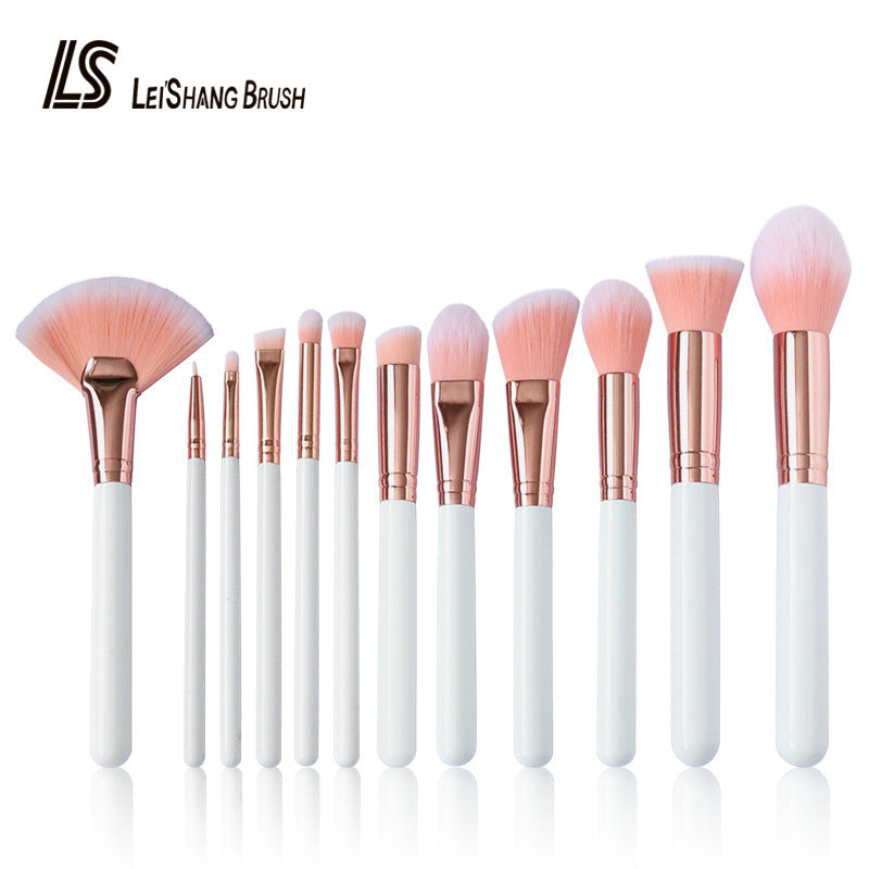 Pink White Brush Foundation Eyebrow Full Makeup Brushes Accessories