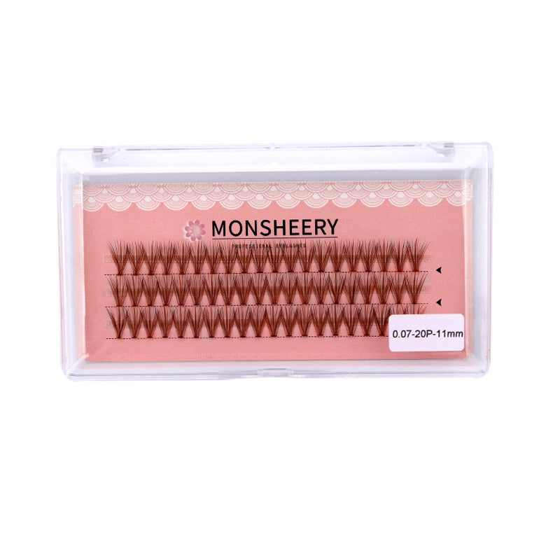 Piggy Root Individual Eyelash Single Cluster Caramel Grafting False Lashes