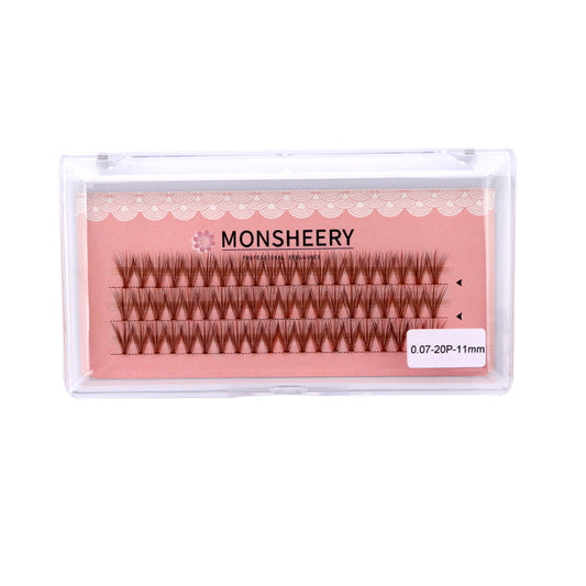 Piggy Root Individual Eyelash Single Cluster Caramel Grafting False Lashes