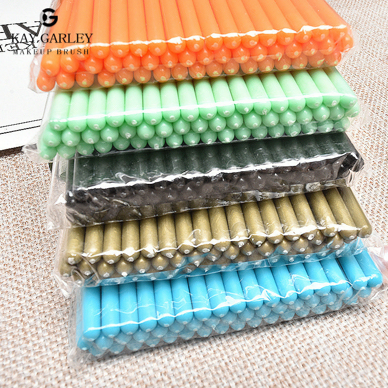 Disposable Solid Brush Portable Flocking Mini Makeup Brushes Accessories