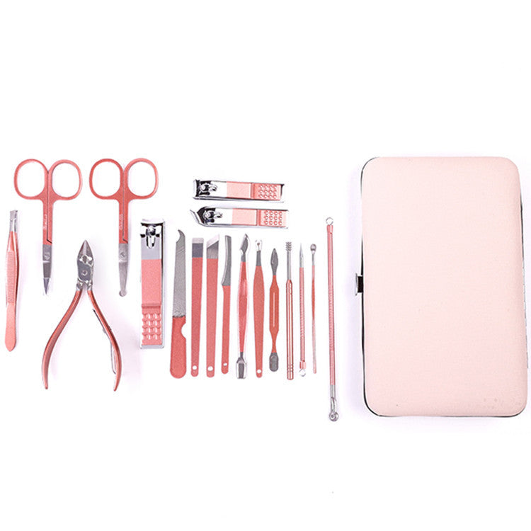 Ensemble complet d'outils de manucure professionnels pour ongles avec coupe-ongles en or rose