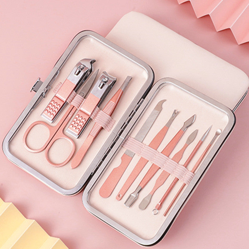 Ensemble complet d'outils de manucure professionnels pour ongles avec coupe-ongles en or rose