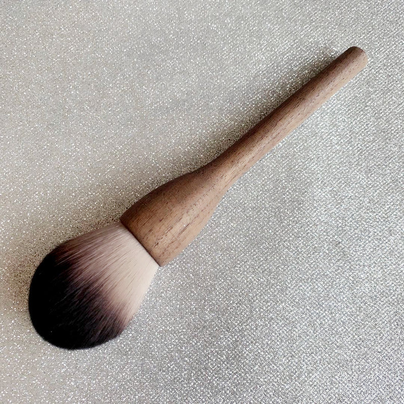 Solid Wood Walnut Large Retro Powder Brush Loose Highlight Makeup Brushes Accessories