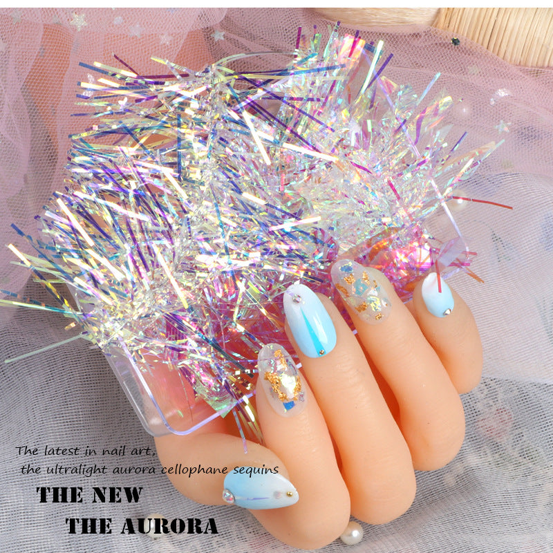 Glass Paper Candy Mirror Laser Irregular Nail Care Nail Art