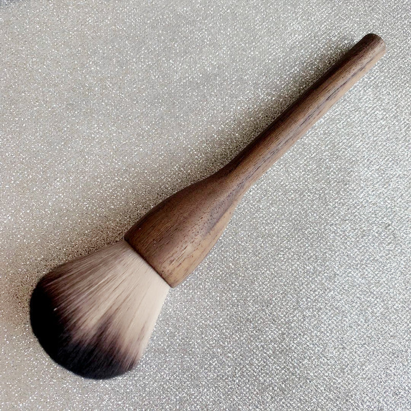 Solid Wood Walnut Large Retro Powder Brush Loose Highlight Makeup Brushes Accessories