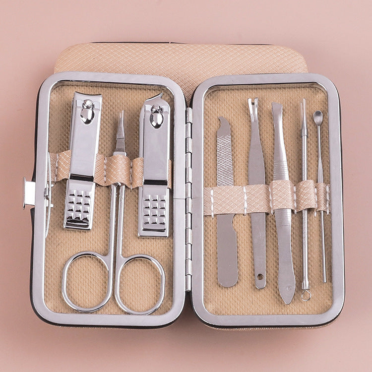 Ensemble d'outils de manucure et de beauté pour ongles en acier inoxydable élégant