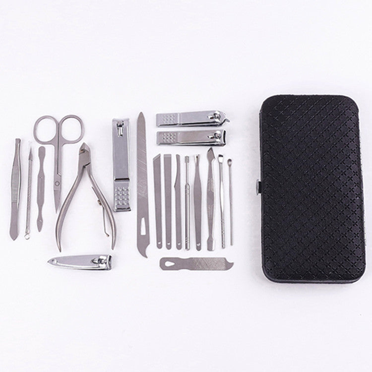 Ensemble d'outils de manucure et de beauté pour ongles en acier inoxydable élégant