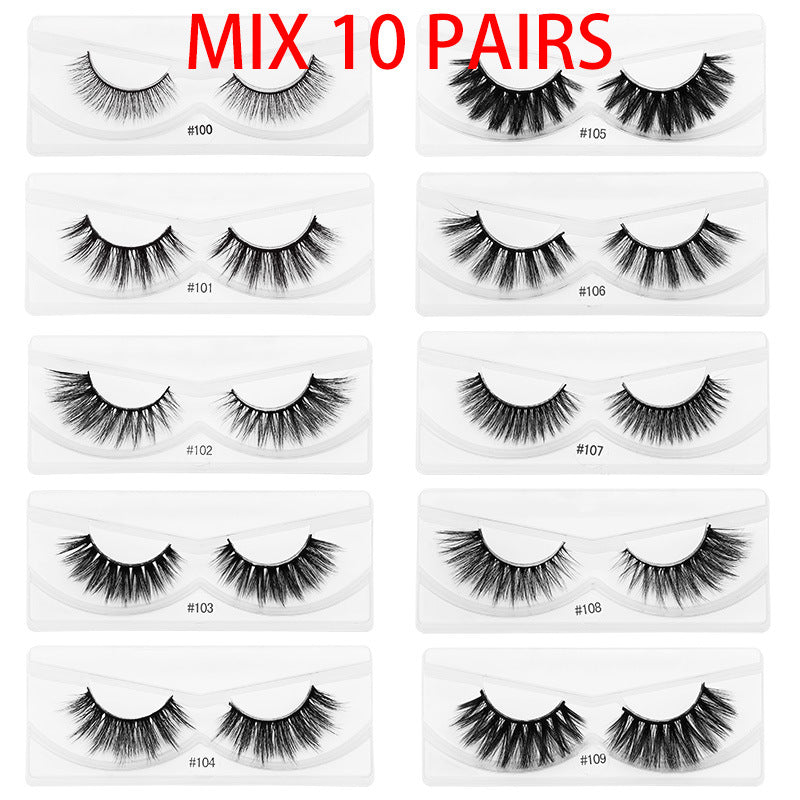 Pack Natural Eyelash Color Bottom Card False Lashes