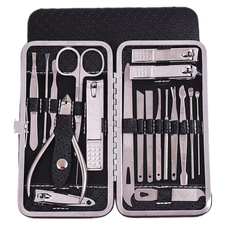 Ensemble d'outils de manucure et de beauté pour ongles en acier inoxydable élégant