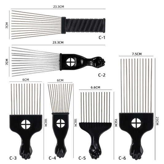 Aiguille en acier pour coupe de cheveux pour queue grasse Grandes brosses et peignes pour cheveux