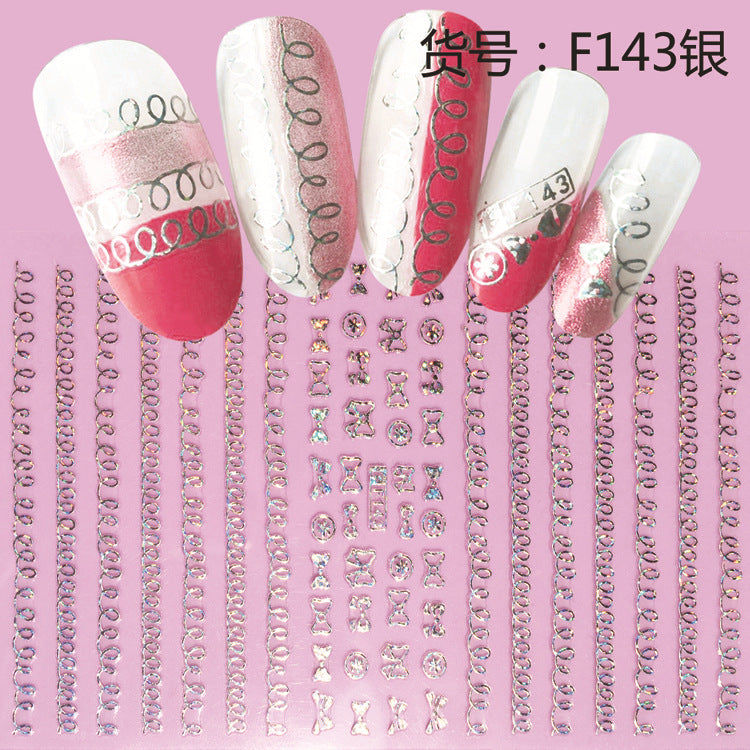 Selected Line Fashionable Gilding Magic Color Gradient Nail Stickers