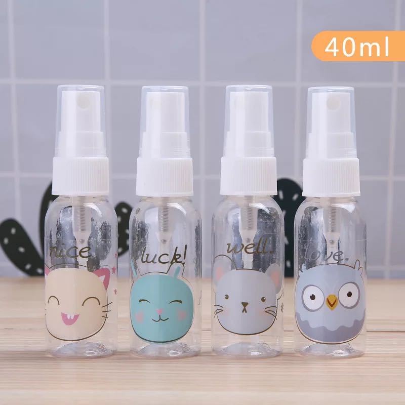 Flacon pulvérisateur de dessin animé pour rangement de cosmétiques simples, accessoires de maquillage