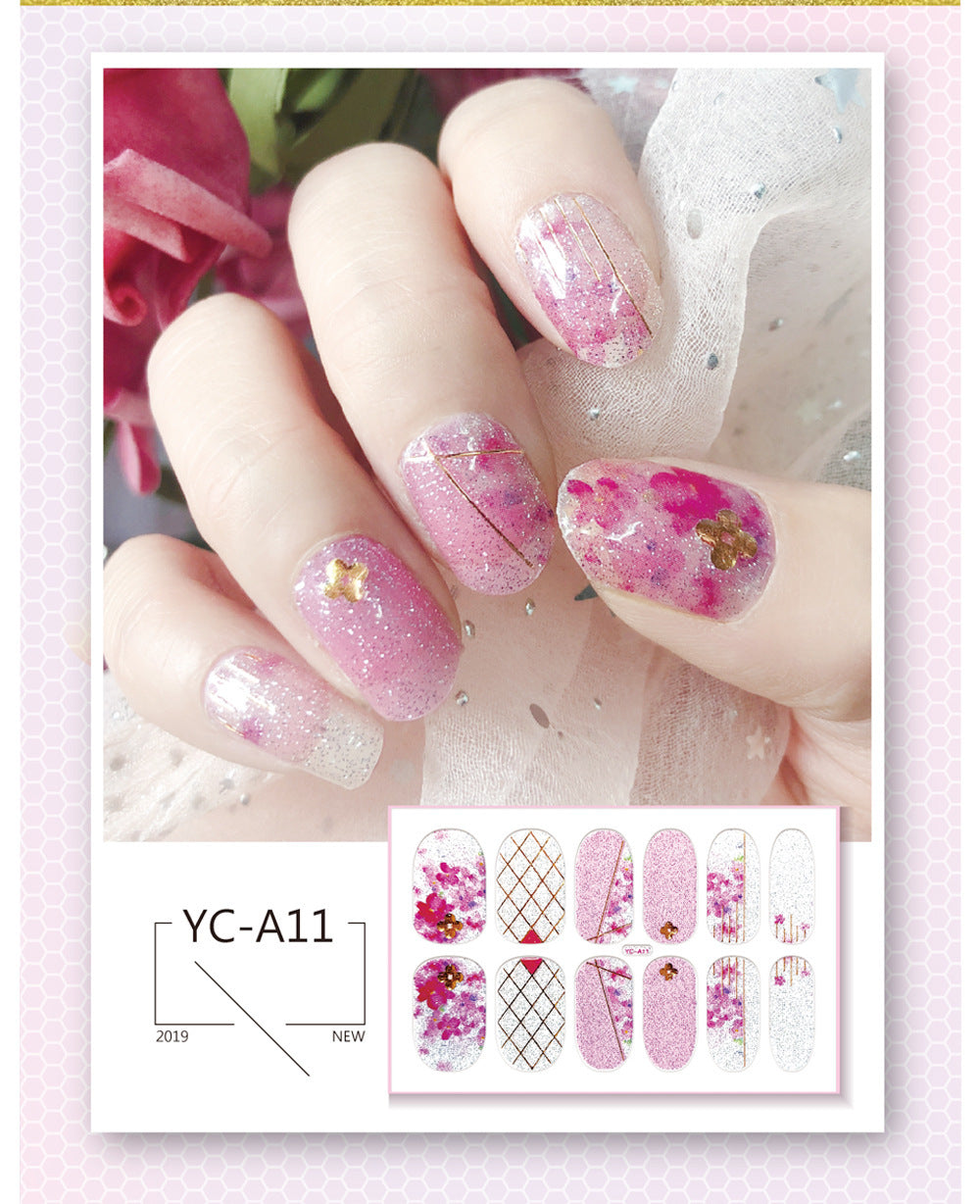 Glitter Bronzing Gradient Full Retro Chinese Nail Stickers