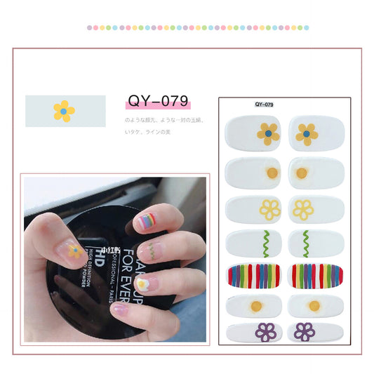 Autocollants pour ongles Ya Translucent Flowers Rainbow Smiley Lines