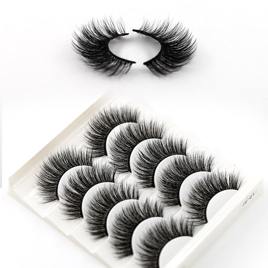 Fiber Eyelashes Pairs Pack Eyelash Curling False Lashes