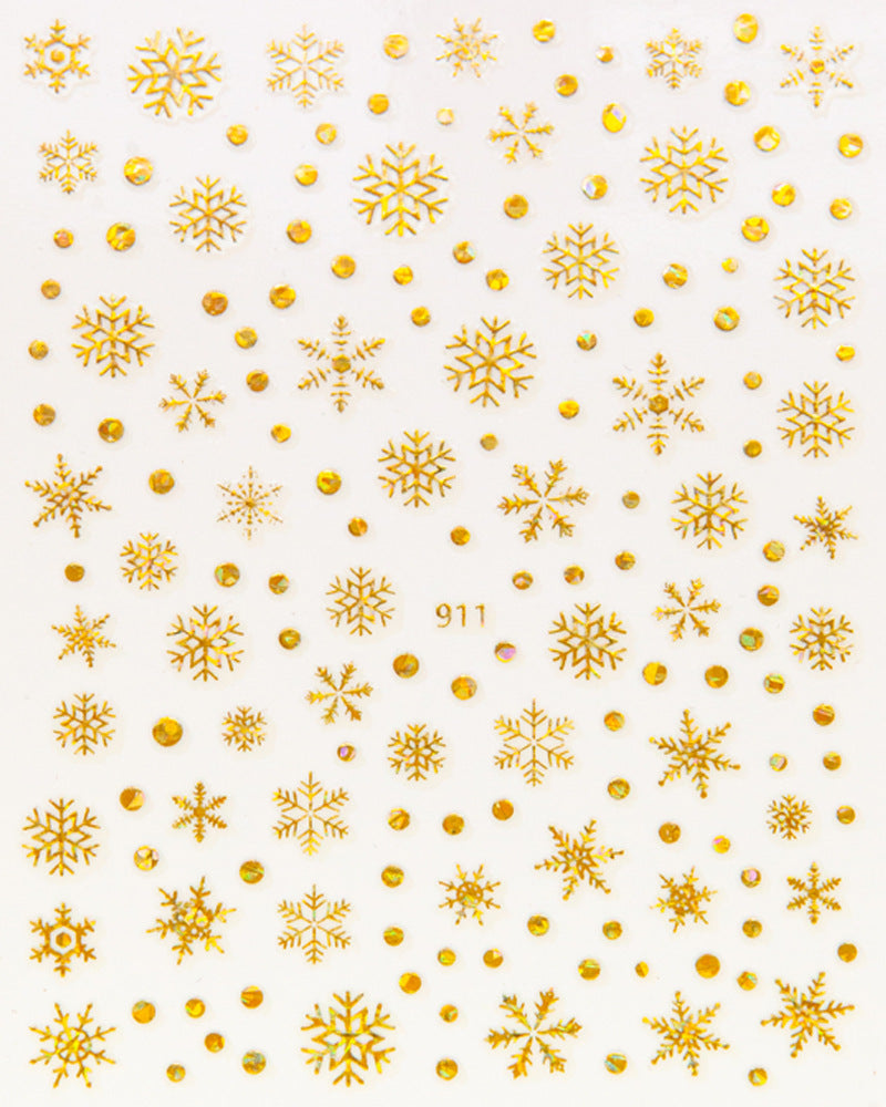 Snowflake Waterproof Small Decals Laser Bronzing Nail Stickers