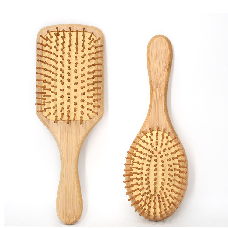 Brosses et peignes à cheveux bouclés de grande taille en bois massif pour massage du cuir chevelu