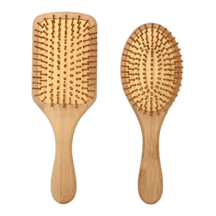 Brosses et peignes à cheveux bouclés de grande taille en bois massif pour massage du cuir chevelu