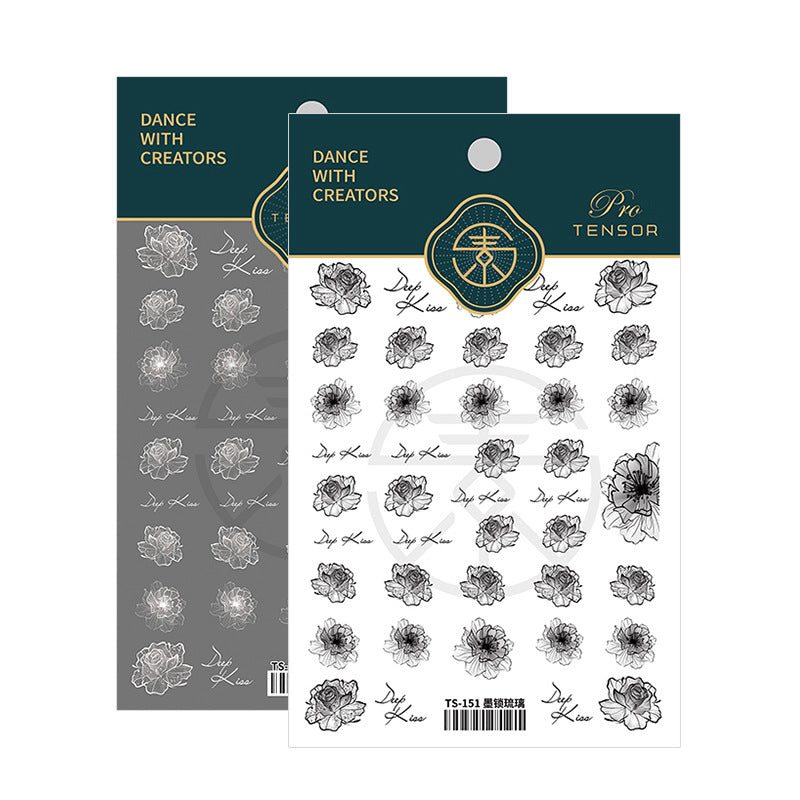 Iron Relief Frosted Thin Transparent Three-dimensional Nail Stickers