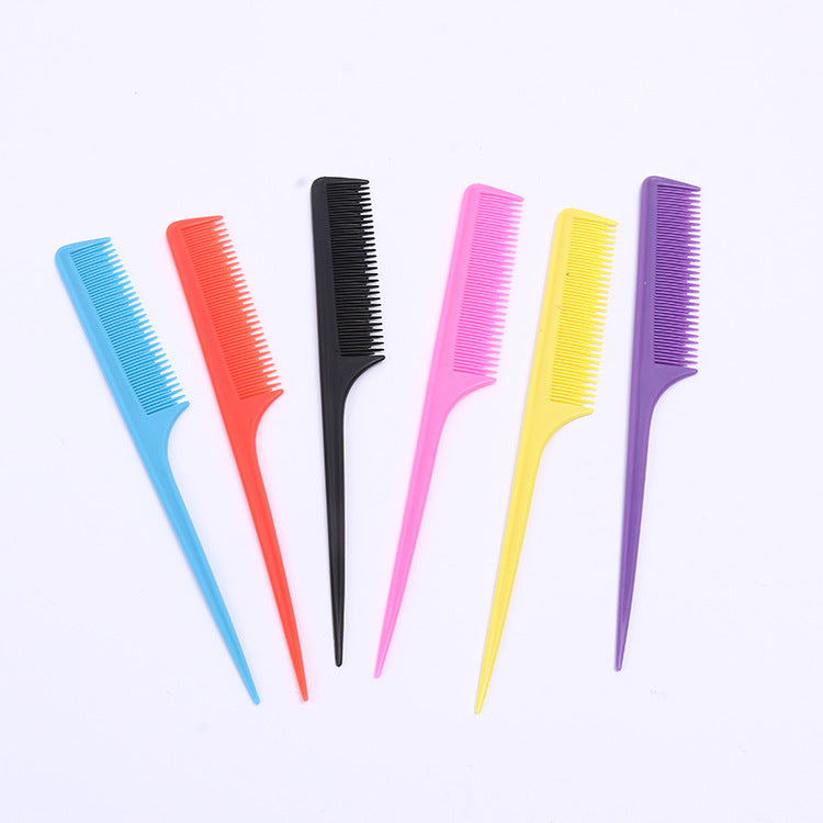 Hairdressing Plastic Pointed Tail Long Short Hair Brushes & Combs