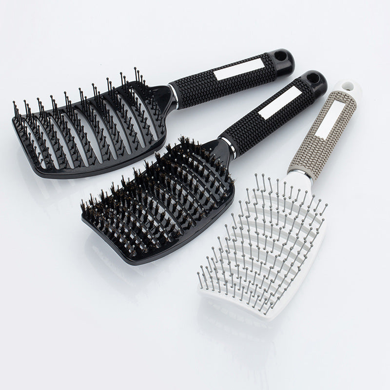 Brosses et peignes à cheveux courbés, droits et droits, en plastique, pour boucler les cheveux