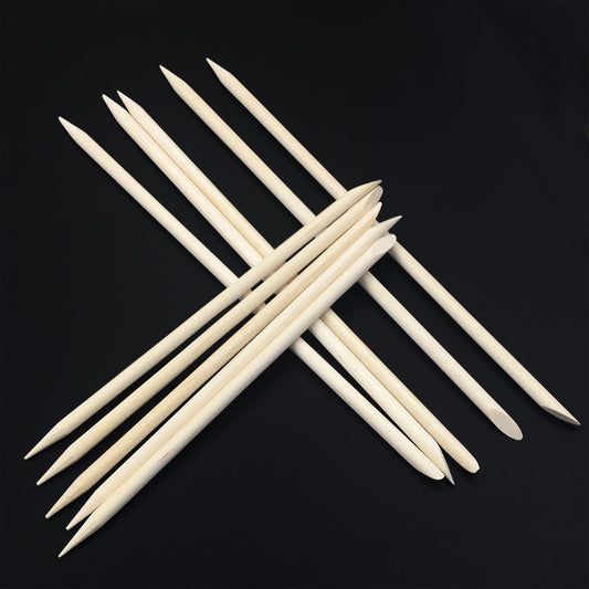 Ensemble d'outils de manucure pour ongles en bâtonnets de bois pour repousser les peaux mortes