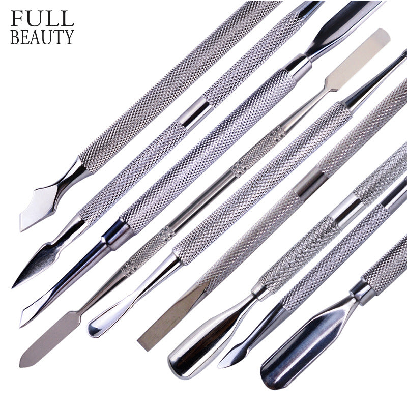 Double-headed Steel Push Exfoliating Cuticle Beauty Nail Care Nail Art