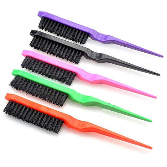 Brosses et peignes professionnels à cheveux bouclés et moelleux en nylon à trois rangées de queue pointue