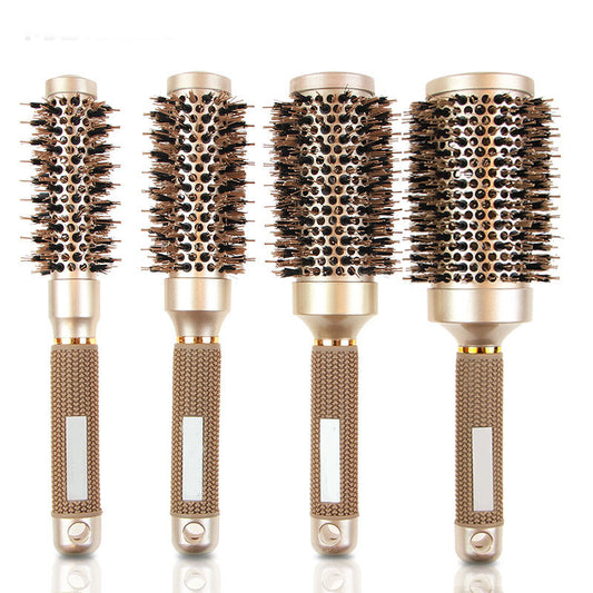 Brosses et peignes à cheveux dorés en céramique pour salon de coiffure bouclé