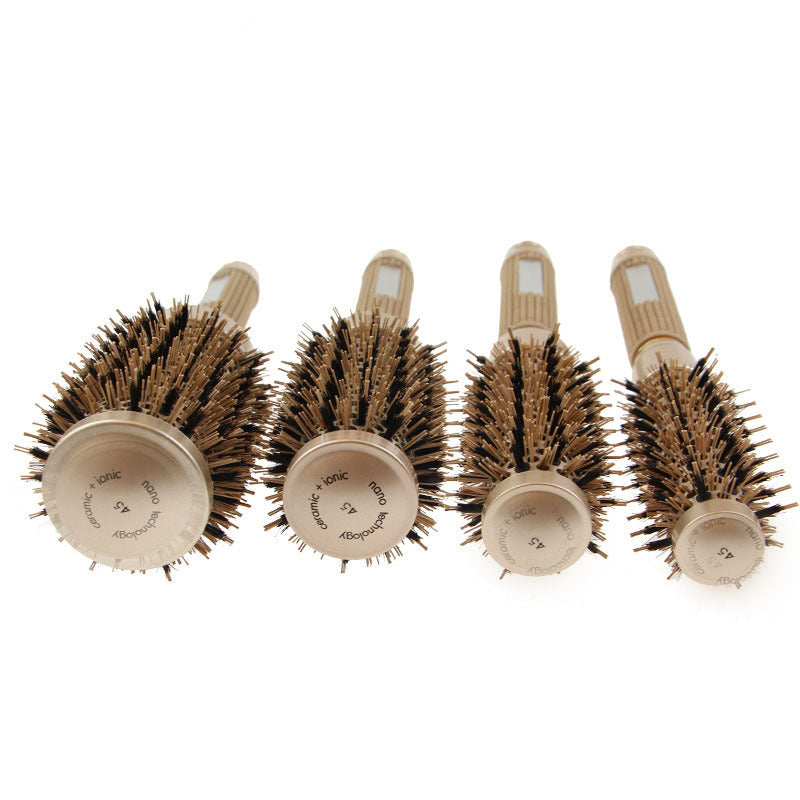 Brosses et peignes à cheveux dorés en céramique pour salon de coiffure bouclé