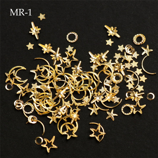 Ornament Rivet Hollow Alloy Starfish Round Nail Care Nail Art