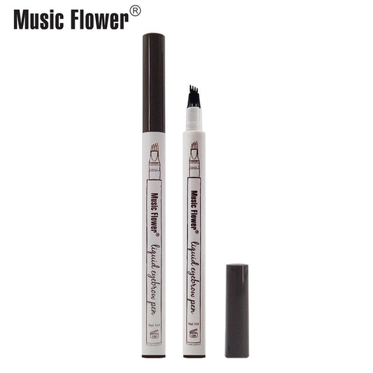 Music Flower Pattern Waterproof Eyebrow Pencil Eye Makeup Accessories