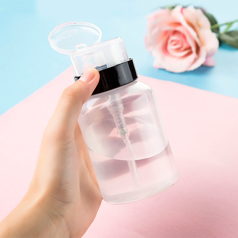 Remover Cleaning Solution Storage Bottle White Black Cover With Nail Polish