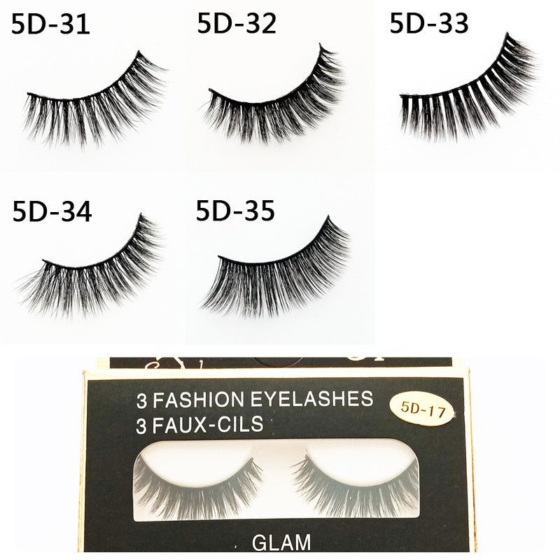 Three Double Pairs Of Eyelashes Natural False Lashes