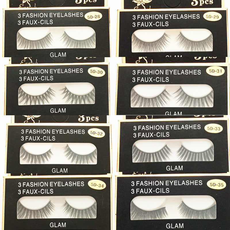 Three Double Pairs Of Eyelashes Natural False Lashes