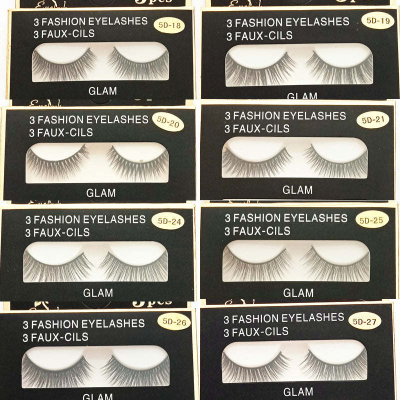 Three Double Pairs Of Eyelashes Natural False Lashes