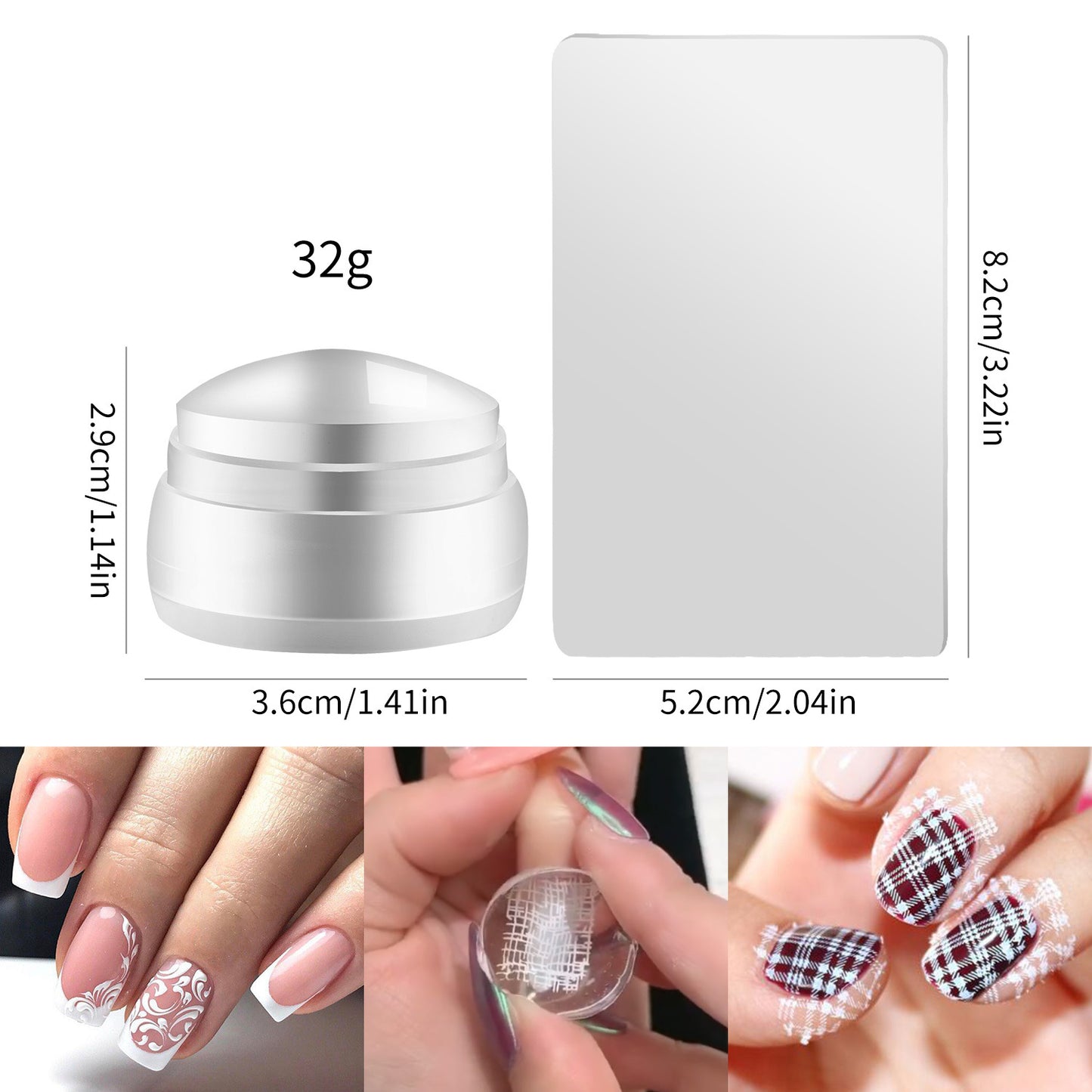 Soft Headband Scraper Transparent Frosted Handle Nail Tool Set