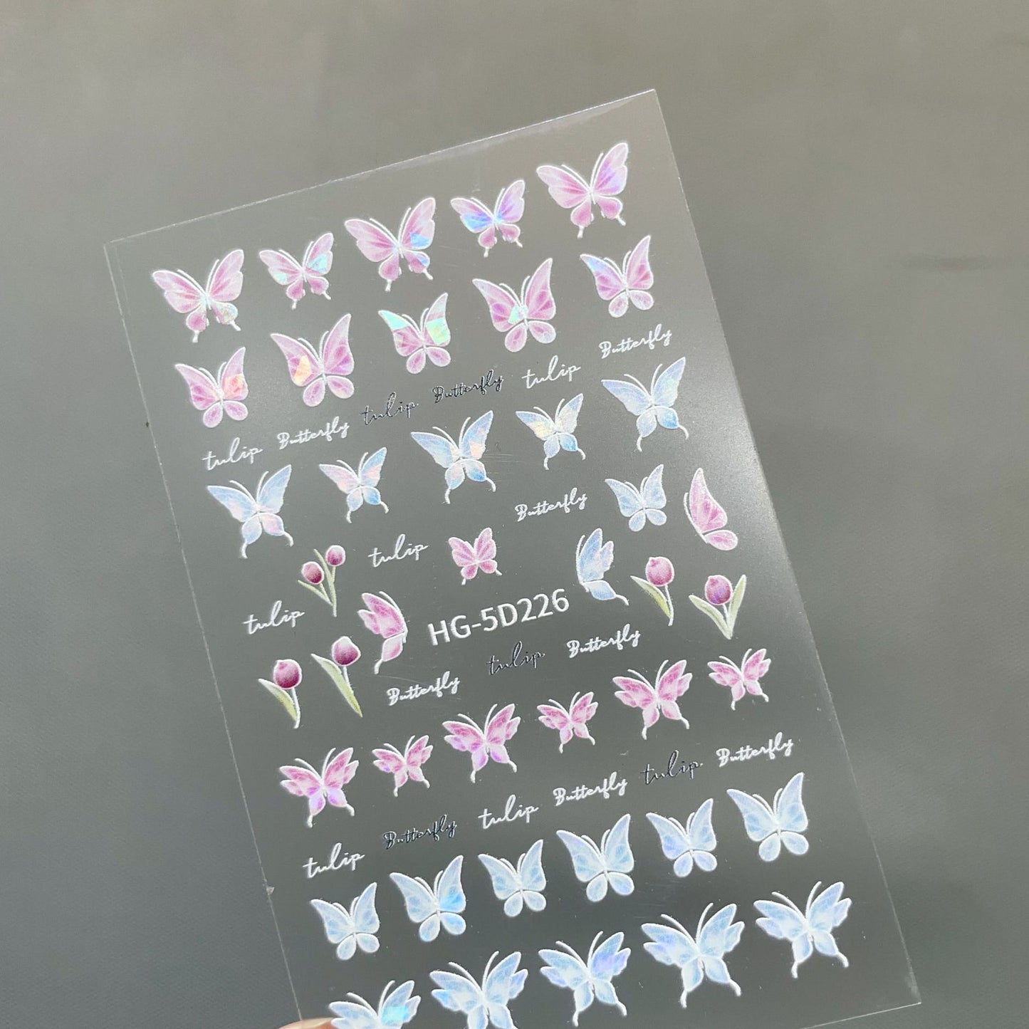 Dream Color Shell Light Butterfly Green Nail Stickers