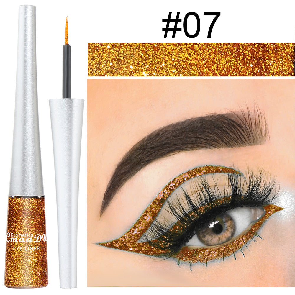 Eyeliner liquide à paillettes colorées et brillantes