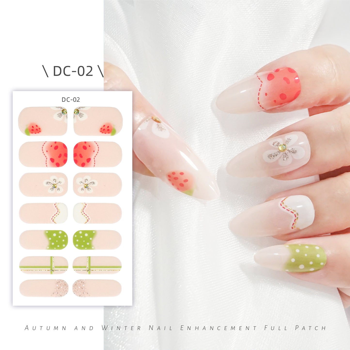 Cute Strawberry Rabbit Gel Waterproof Durable Nail Stickers