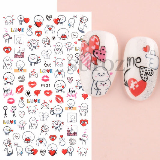 Day Cartoon Comic Series Than Heart Nail Stickers