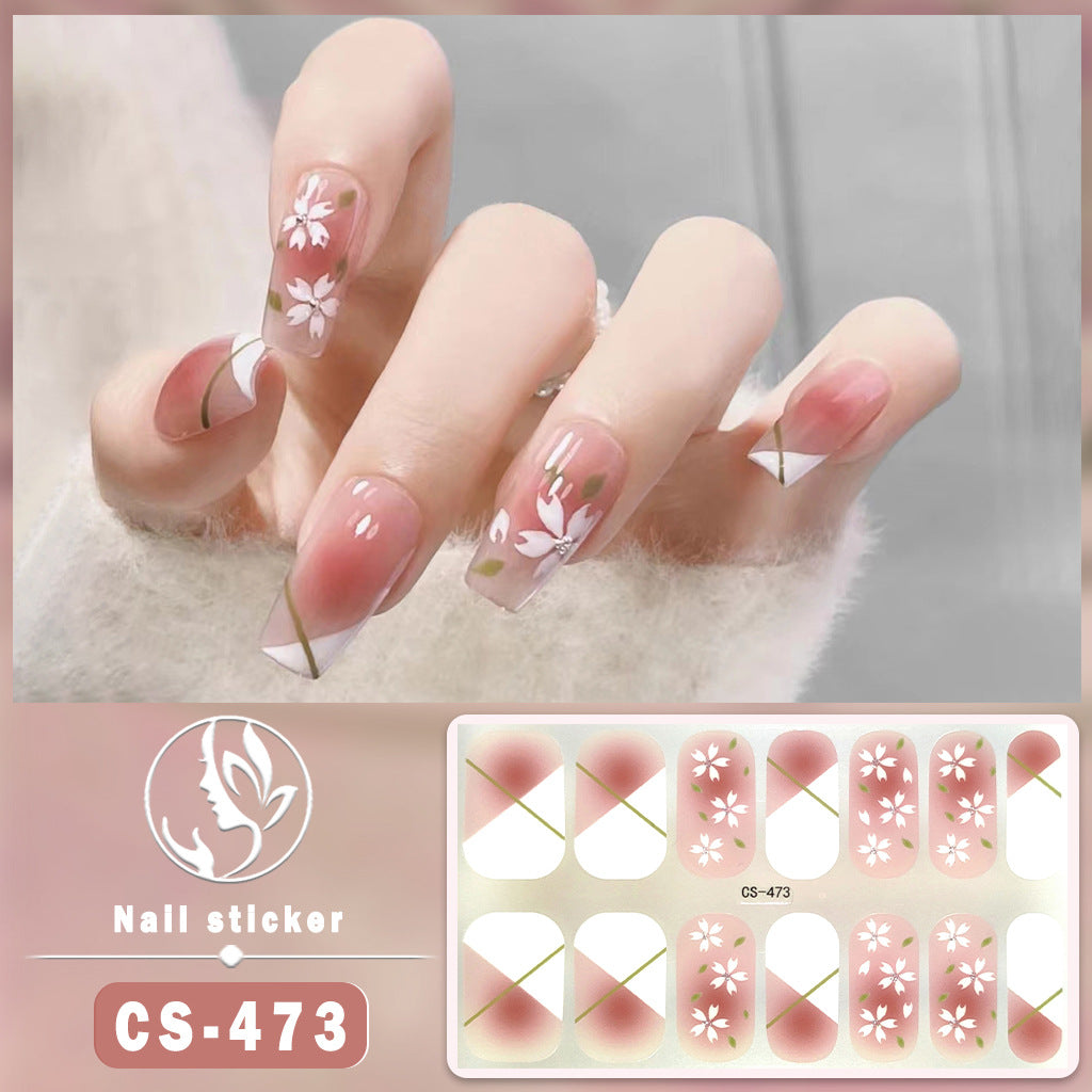 Autocollants pour ongles en gel imperméables avec motif de fleurs de vent