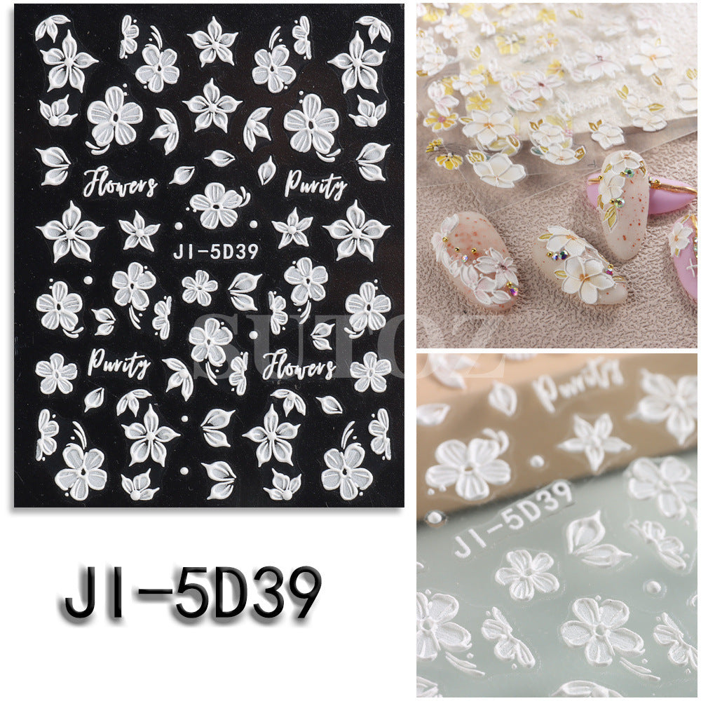 Spring Fresh Relief Three-dimensional Kapok Osmanthus Nail Stickers