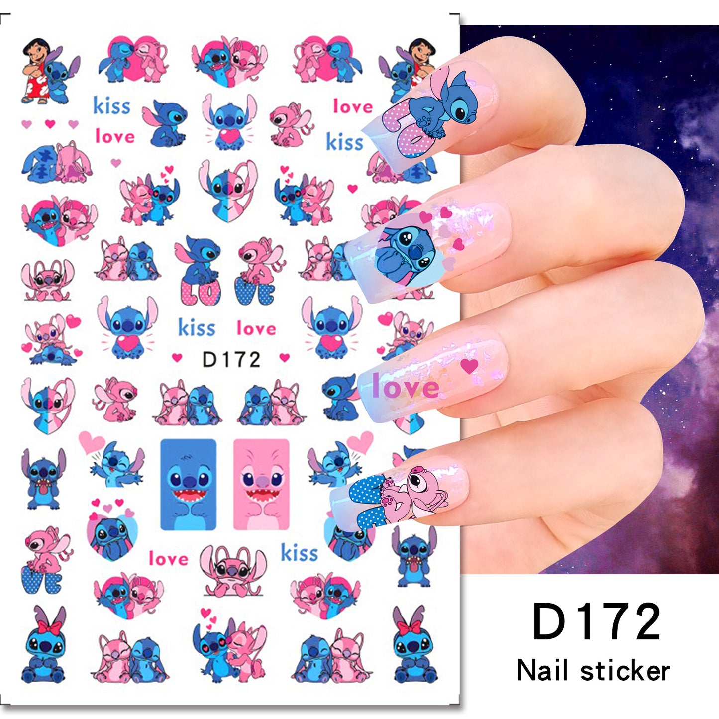 Autocollants pour ongles Cartoon Paper Memories Anime Mouse Stitch