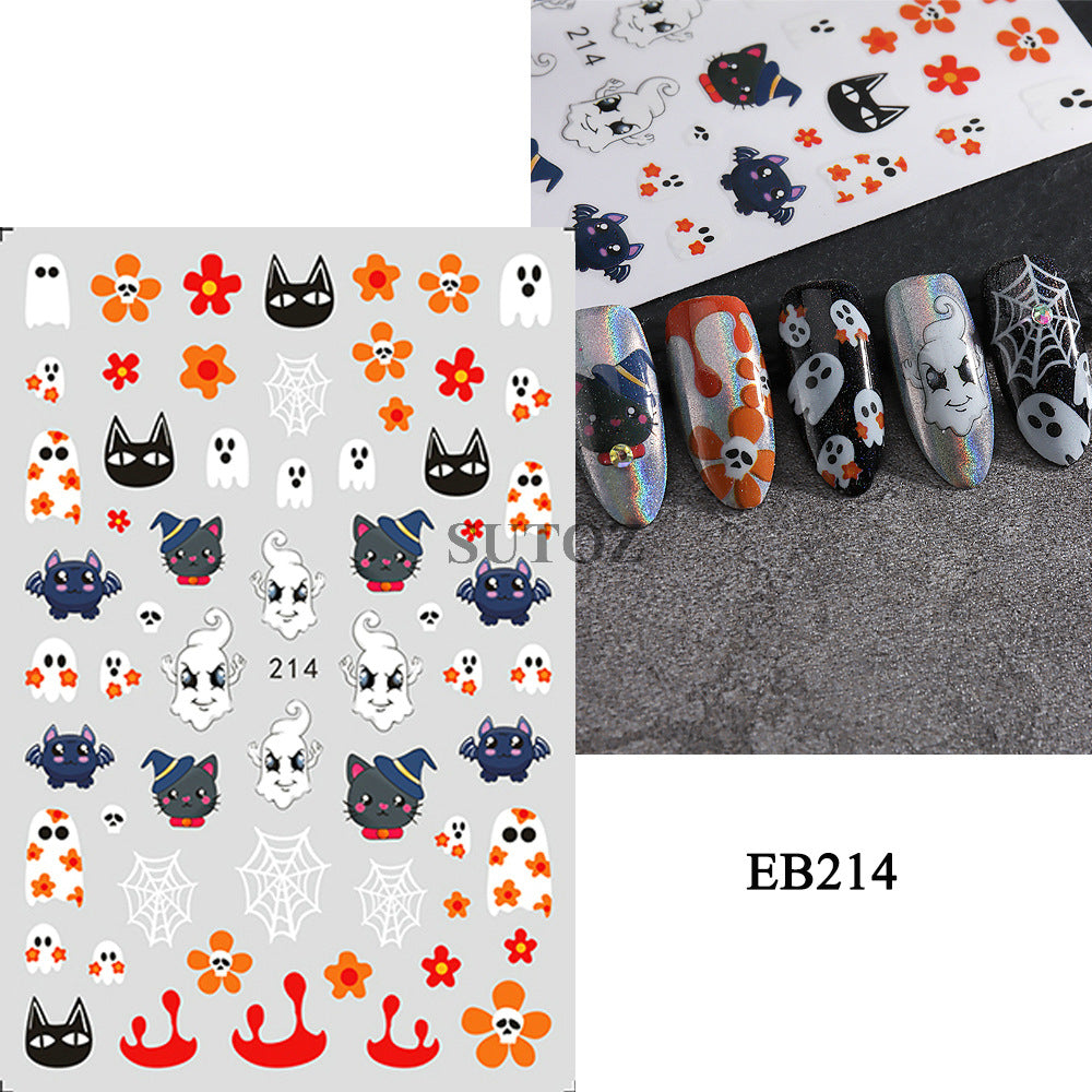 Halloween Carnival Series Funny Pumpkin Ghost Nail Stickers