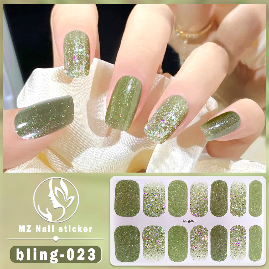 Autocollants pour ongles en gel Aurora scintillants et fins Charm Finger