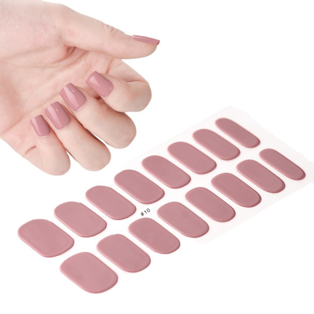 Autocollants pour ongles en papier de couleur pure, durables et imperméables