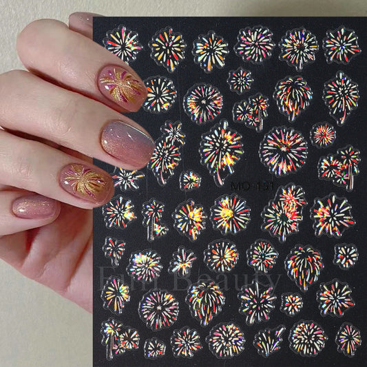 Dopamine Fireworks Series Gradient Dream Color Nail Stickers